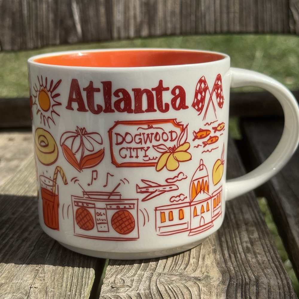 Starbucks Atlanta Been There Series 2021 14oz Mug Dogwood City Orange